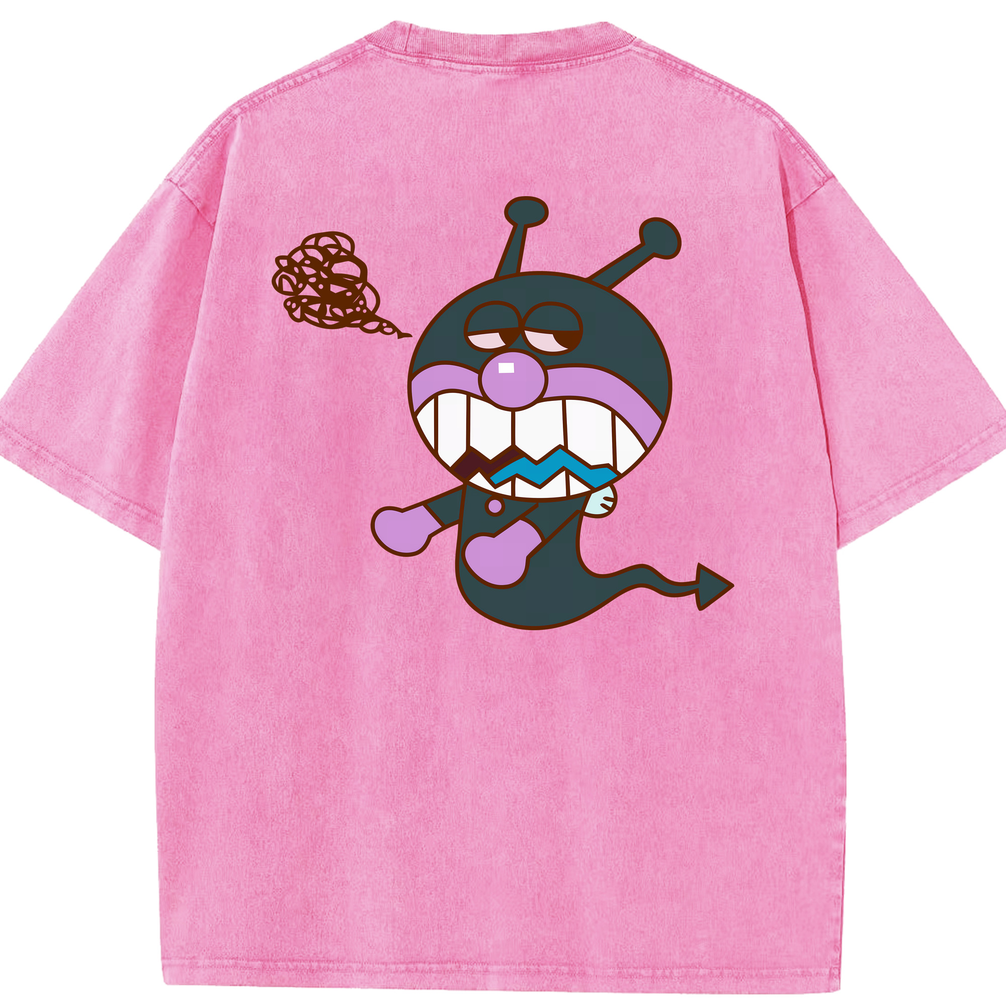 （画像用） アンパンマン Anpanman 綿100% ヴィンテージ風 半袖Tシャツ（背面プリント）
